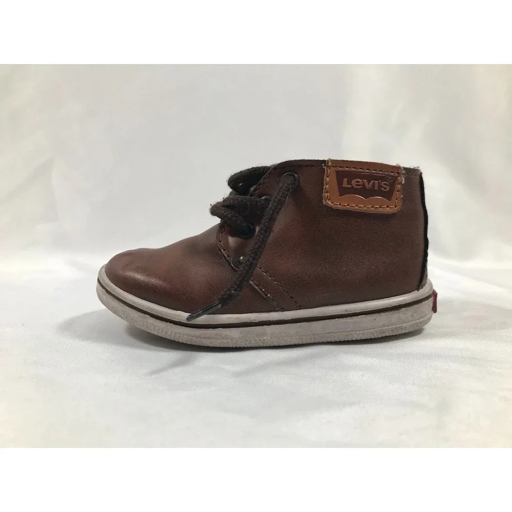 Levis Toddler Boy‎ Booties Brown Low Top Lace-Up 14cm Size US 5 SEE PICTURES